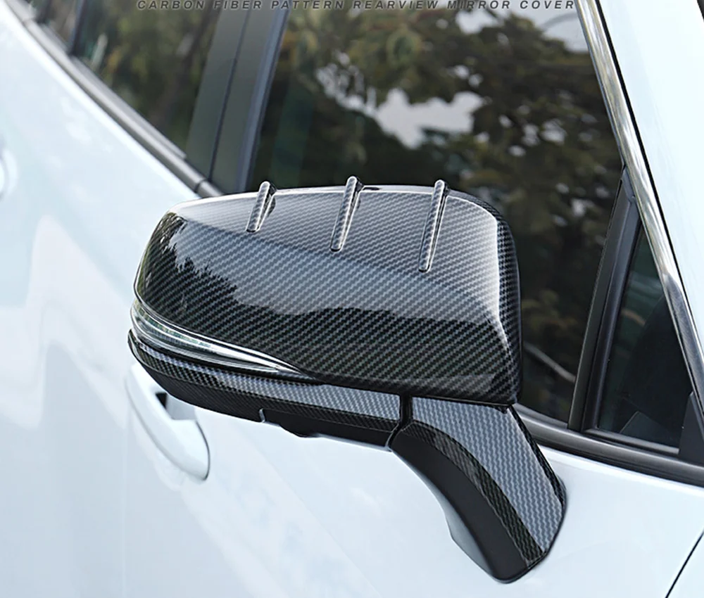 

Car-styling DOOR SIDE REARVIEW MIRROR COVER Shell STICKER TRIM Strip For Toyota RAV4 RAV-4 2019 2020 Auto Parts