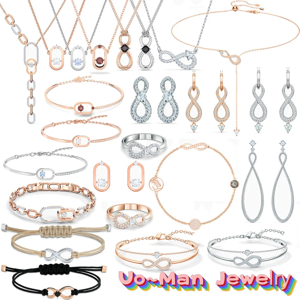 

Original Swa 2023 Fashion Women's Jewelry Set Charm Crystal Women's Earrings Necklace Bracelet Christmas New Year Gift