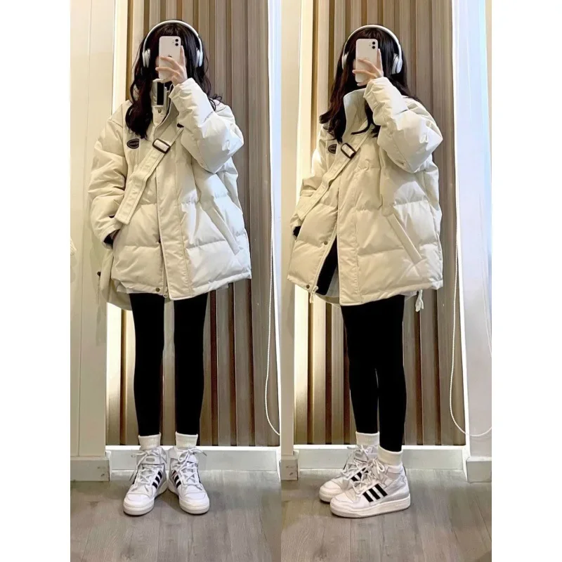 Женская куртка-пуховик с хлопковой подкладкой новинка 2024 стильное миниатюрное