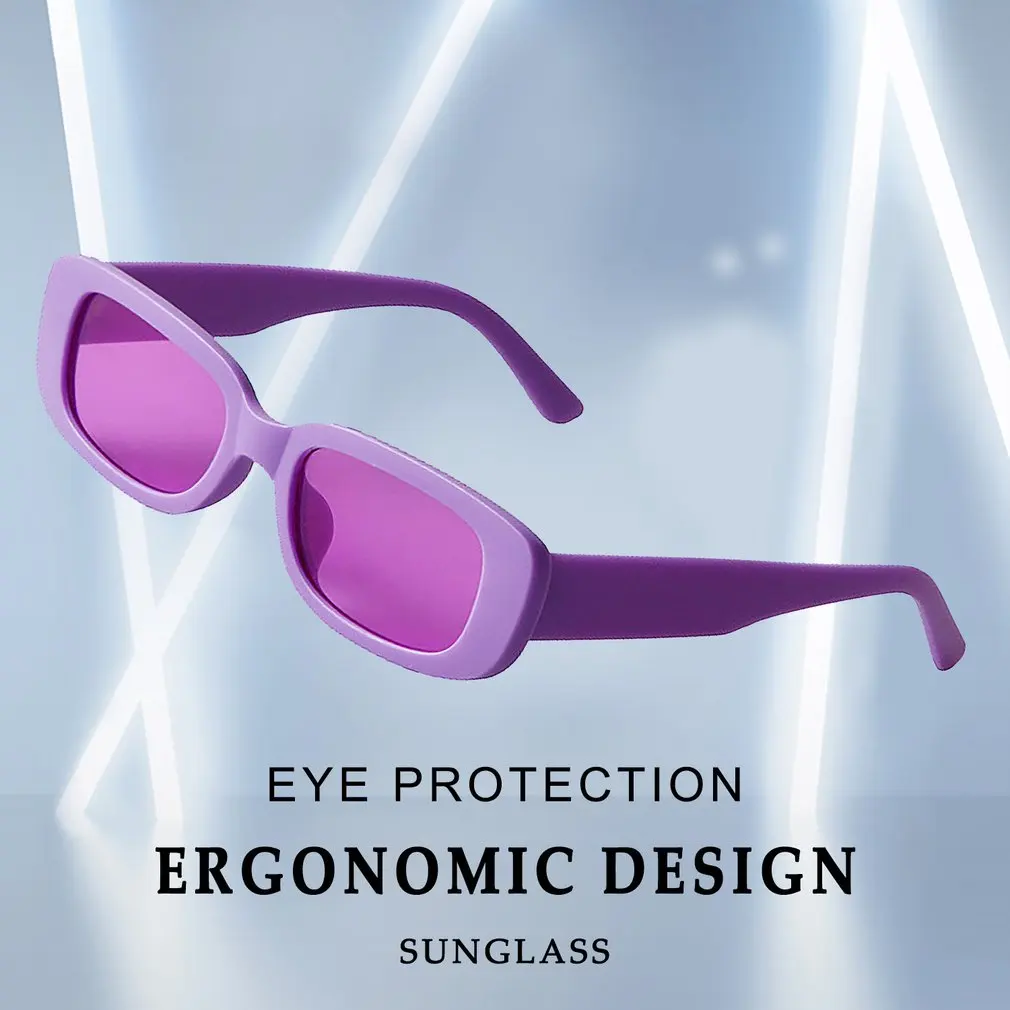 

10 шт., фиолетовые солнцезащитные очки для женщин, овальные винтажные брендовые дизайнерские Квадратные Солнцезащитные очки для женщин, отт...