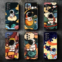 cartoon astronaut phone case for samsung galaxy s8 s8 plus s9 s9 plus s10 s10e s10 lite 5g plus liquid silicon back coque soft