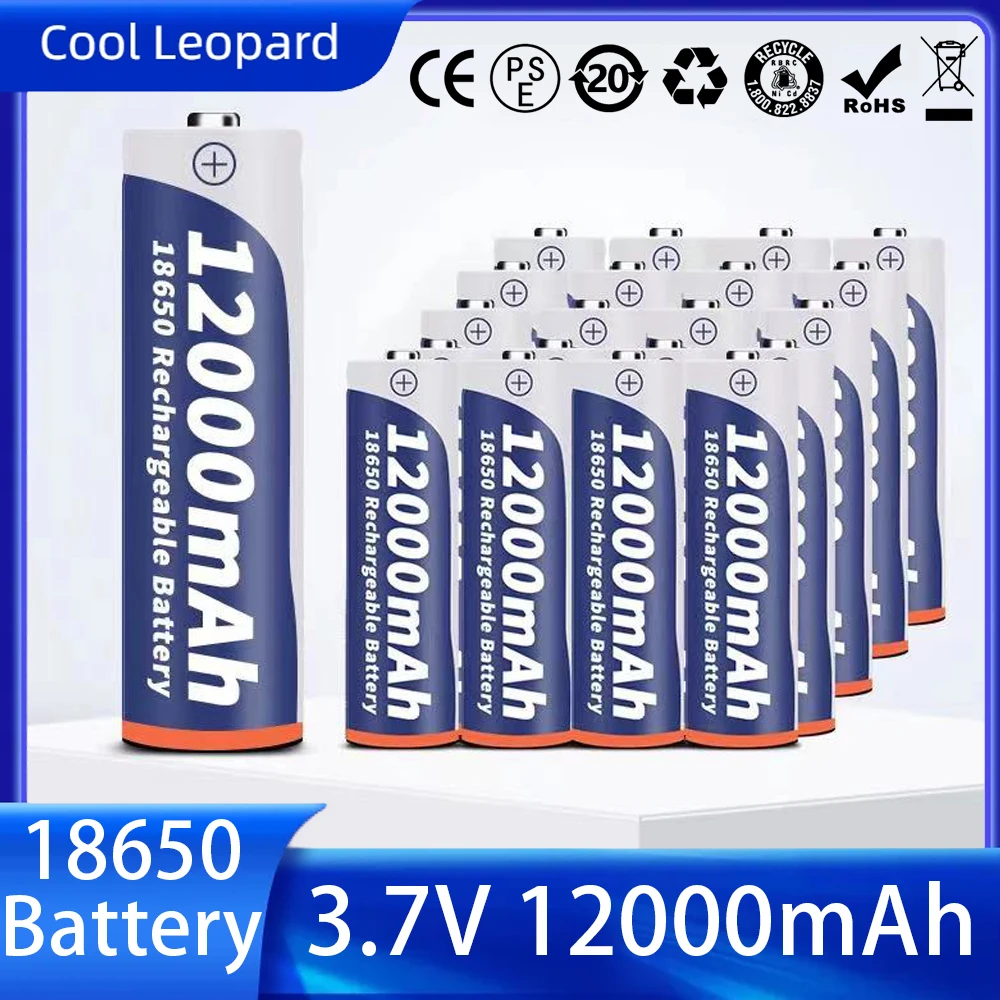 

3.7V 18650 Battery Rechargeable 12000mAh Capacity Li-ion Lithium Battery for Led Flashlight Torch Original Fast Charge Batteries