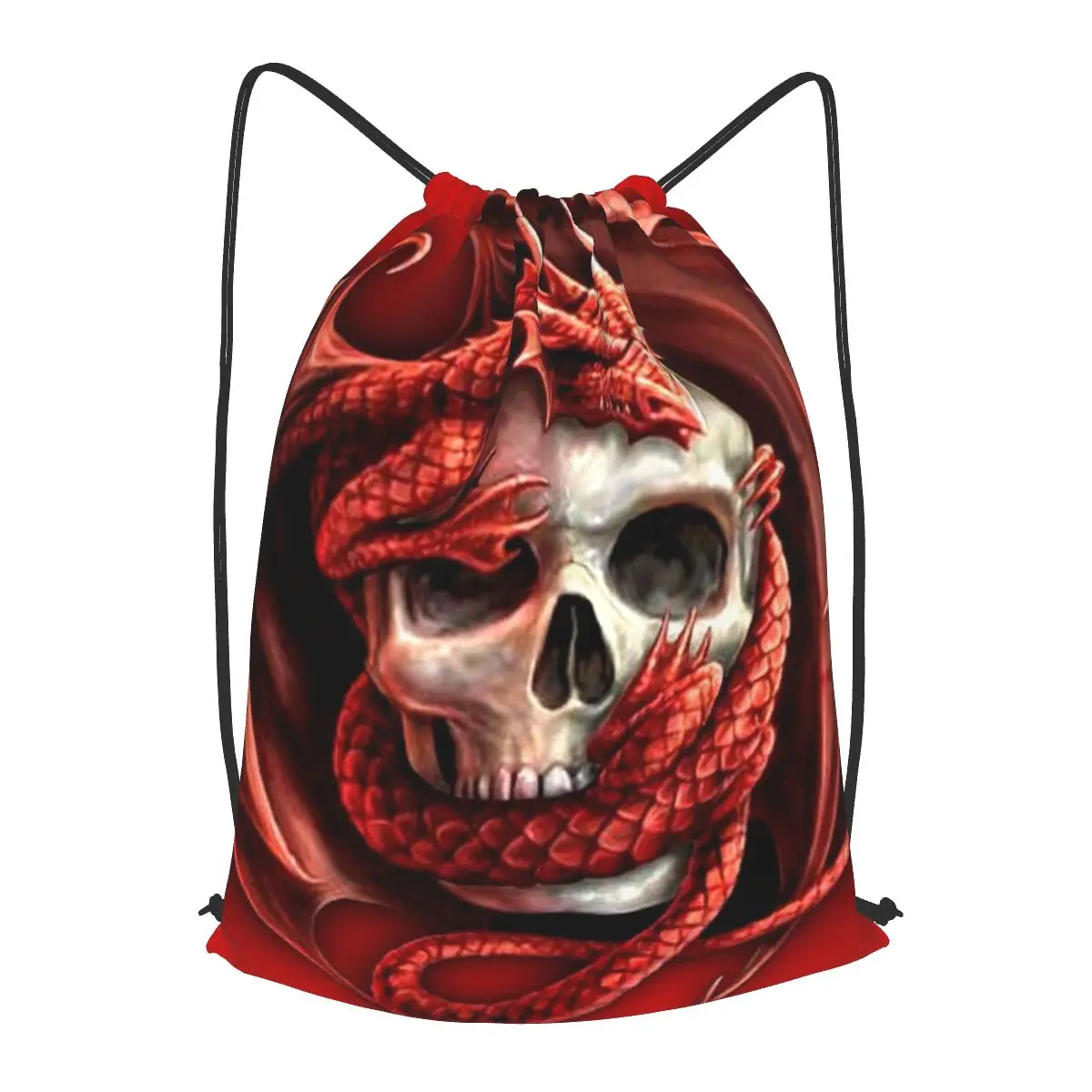

Рюкзак на шнурке с изображением дракона и черепа