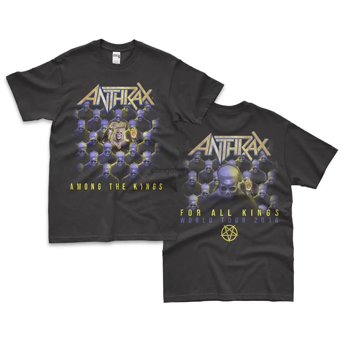 Винтажная Мужская футболка Anthrax для всех королей 2018 с графическим рисунком