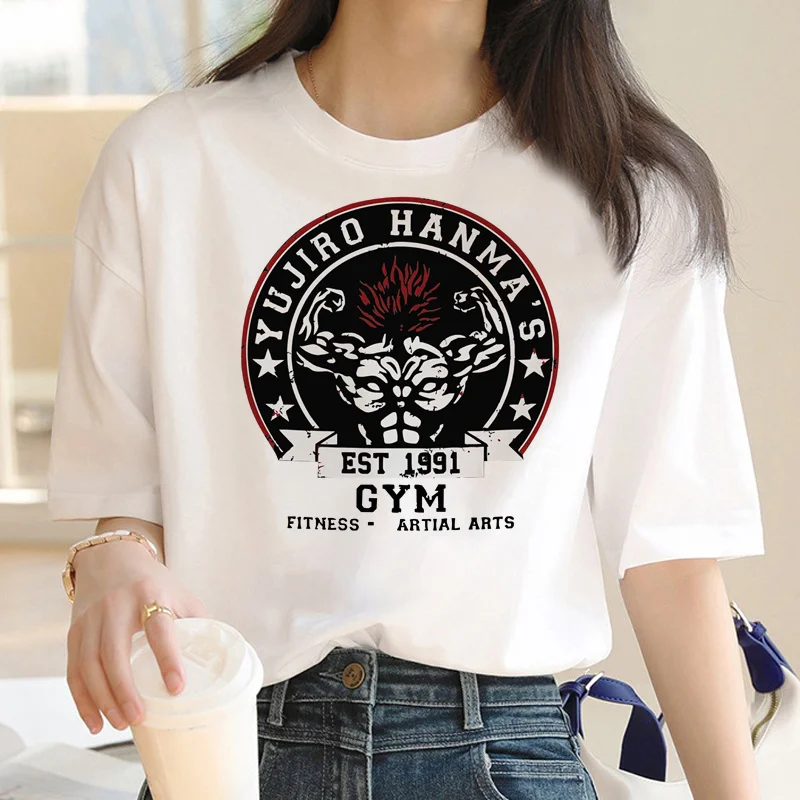 

Футболка baki мужская с японской эстетикой, топ, смешная рубашка с рисунком манги Y2k Grunge 2022, одежда для пар, 2022