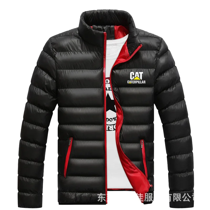 

CAT Caterpillar Fashion Casual Zipper Hoodies Men's Cotton Clothing Winter Warm Jackets Harajuku Male Stand Collar Tops Coats