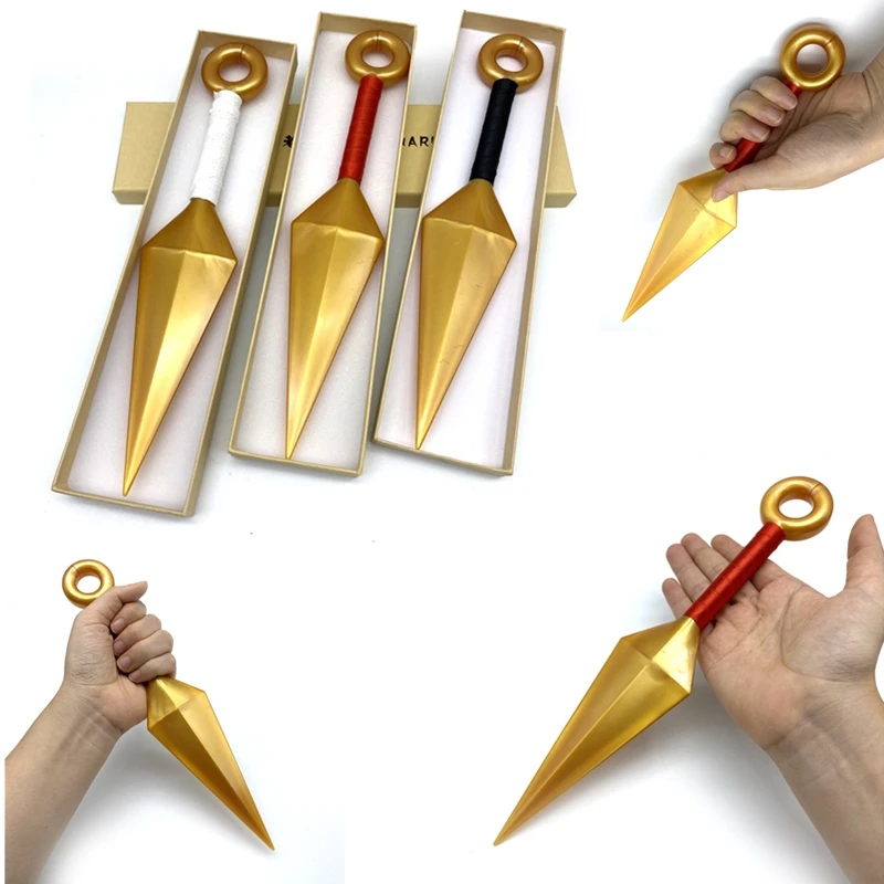 

Ремень Наруто кунаи из пластика, ПВХ, модель оружия Наруто удзумаки Какаси, подарок для детей, золотой цвет