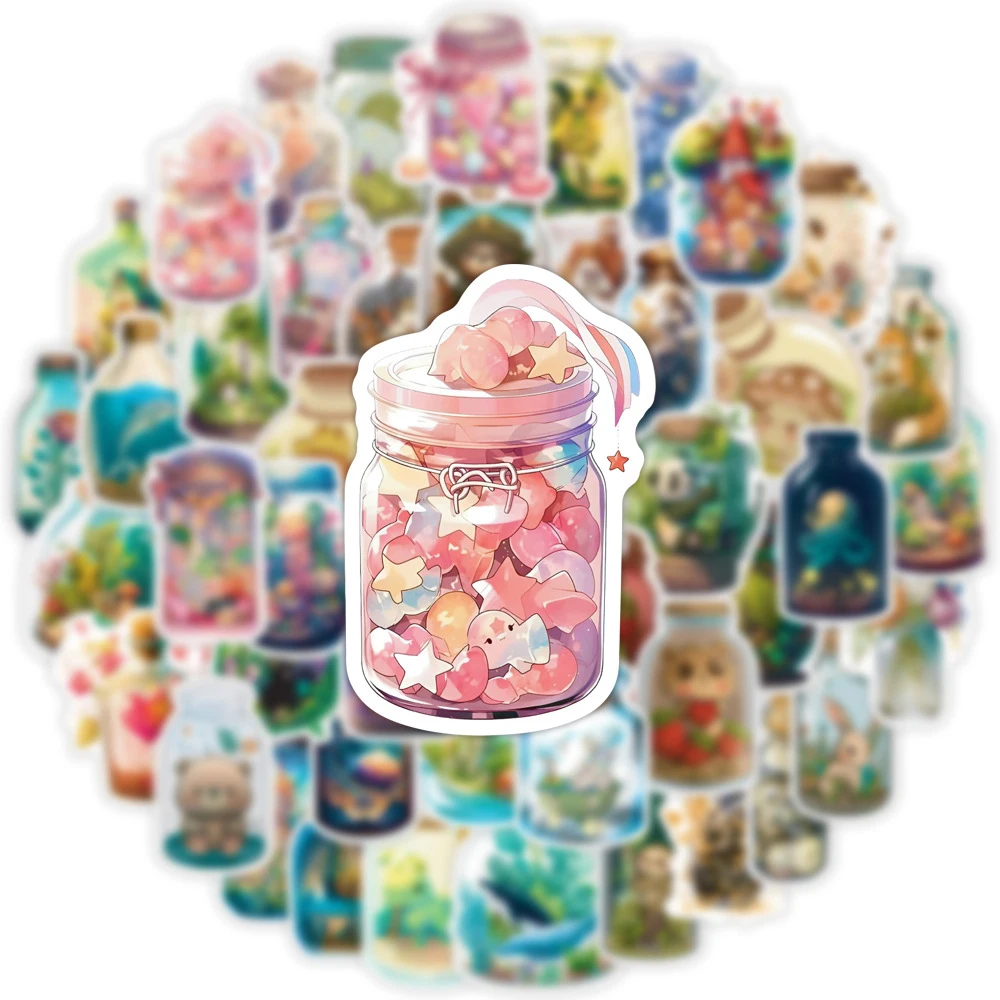 

10/30/50pcs INS Style Bottle World Animal Plant Cartoon Stickers Aesthetic Water Bottle Laptop Decoration Cute Sticker Kids Toy
