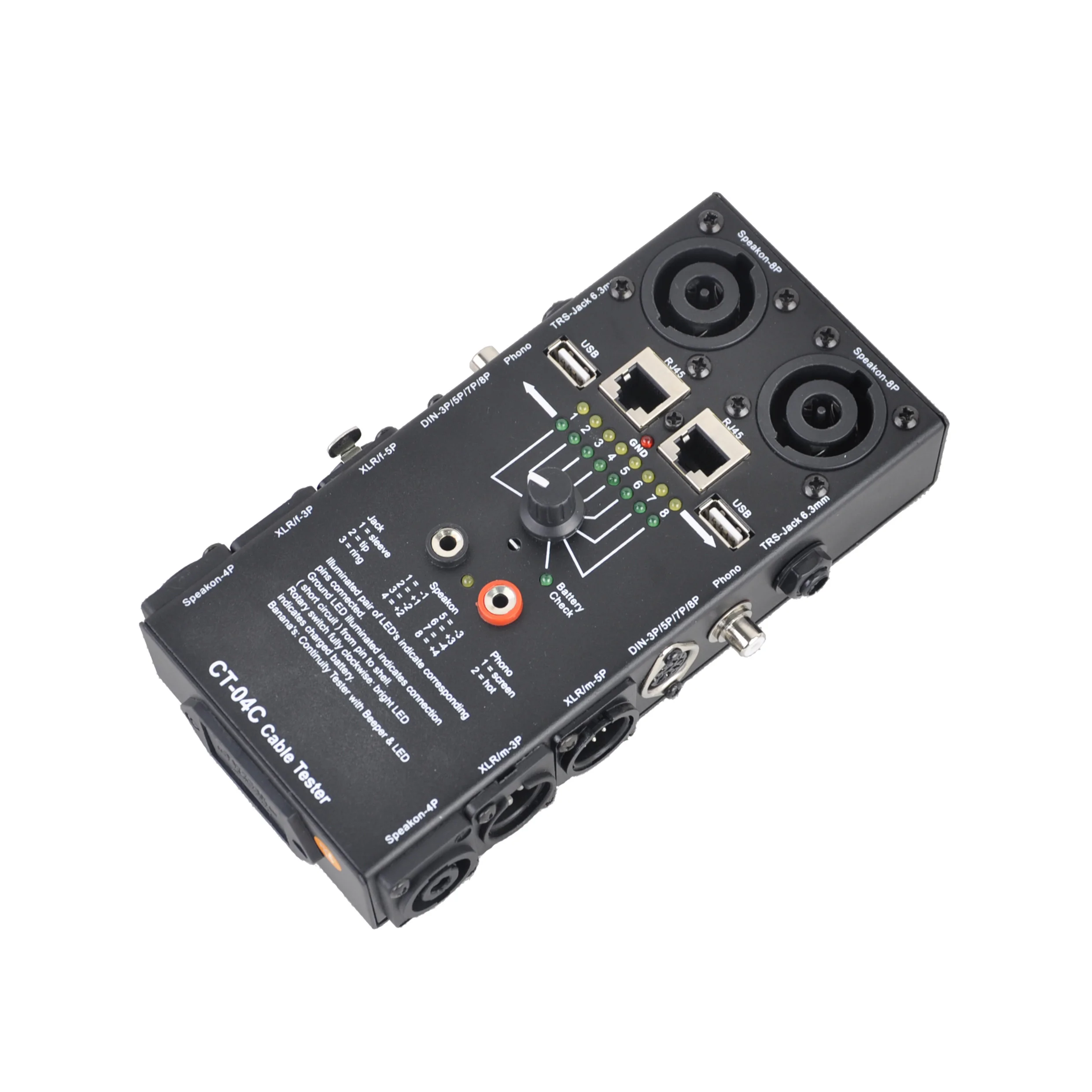 

CT-04C Pro Audio Network Многофункциональный XLR Mic DMX RJ45 кабель TesterCD