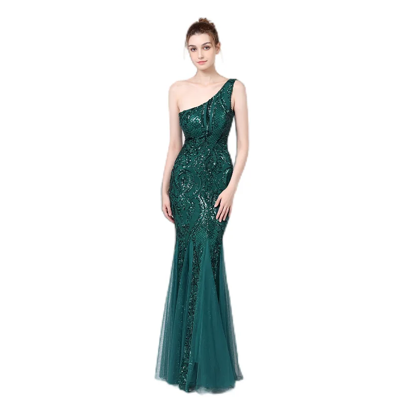 

Women's Ladies Party Party Sexy One Shoulder Long Evening Dresses