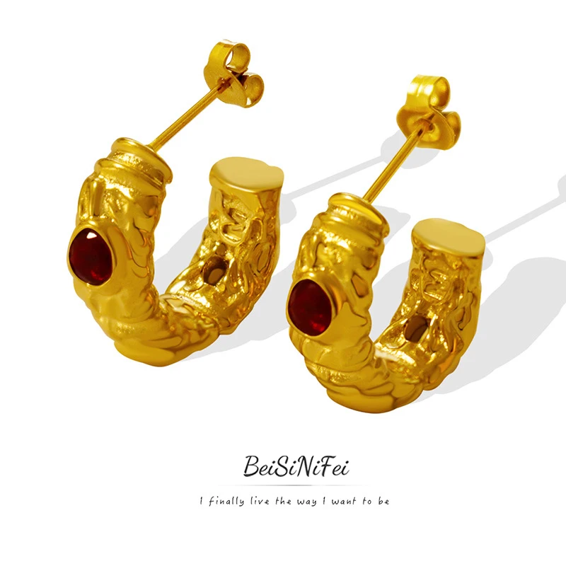 

Женские серьги-гвоздики из титановой стали, с фианитами