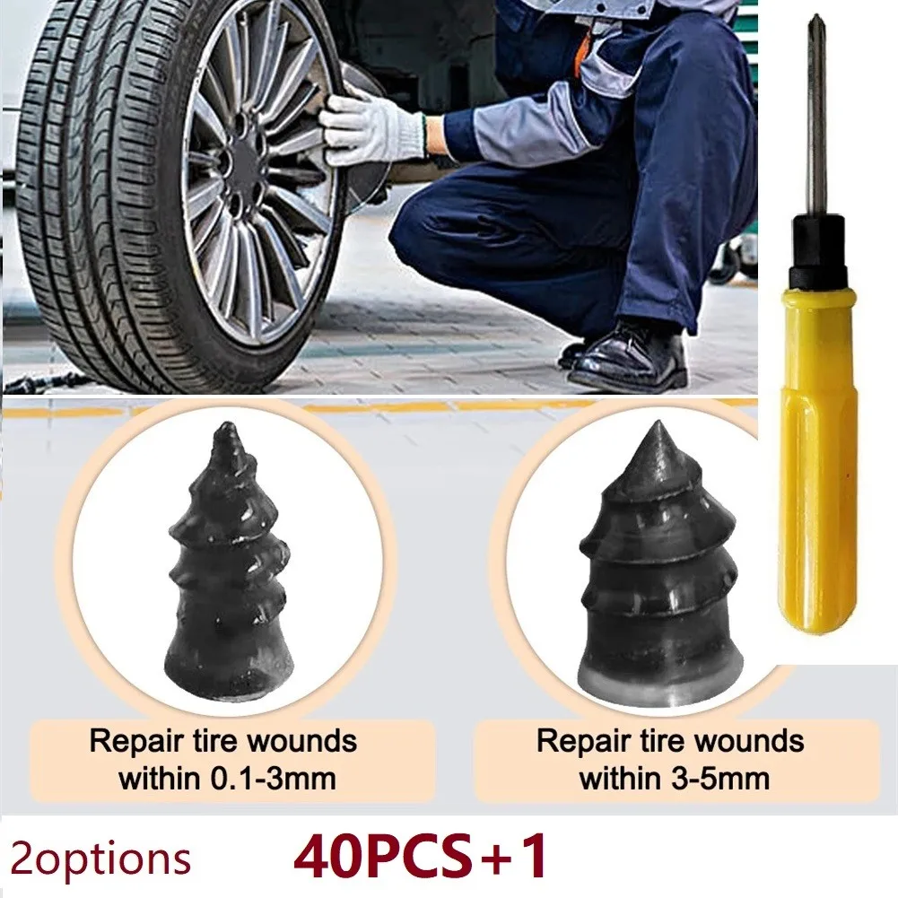 

40pcs/set Car Vacuum Tire Repair Kit Set Tubeless Tyre Repair Rubber Nails Tool For Automobiles/motorcycles/trucks Hand Tools