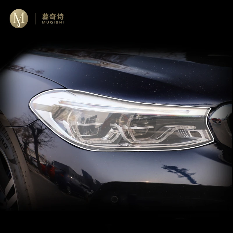 

For BMW G32 6GT 2018-2022 Car Exterior PPF protective film Headlamp scratch protection TPU transparent film Smoked black refit