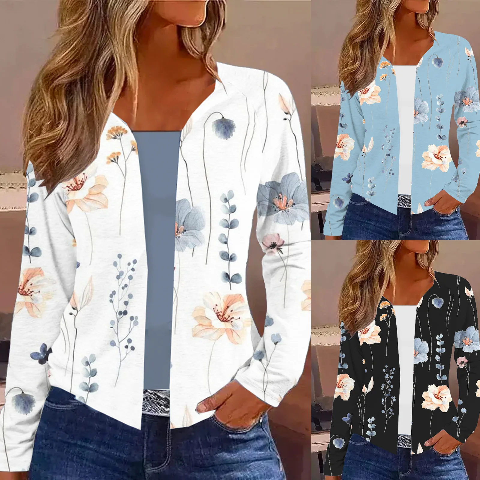 

2023 Printing Autumn and Winter Long-sleeved T-shirt Jacket Top Women's Clothing Casual Loose Comfortable Street Style Streewear