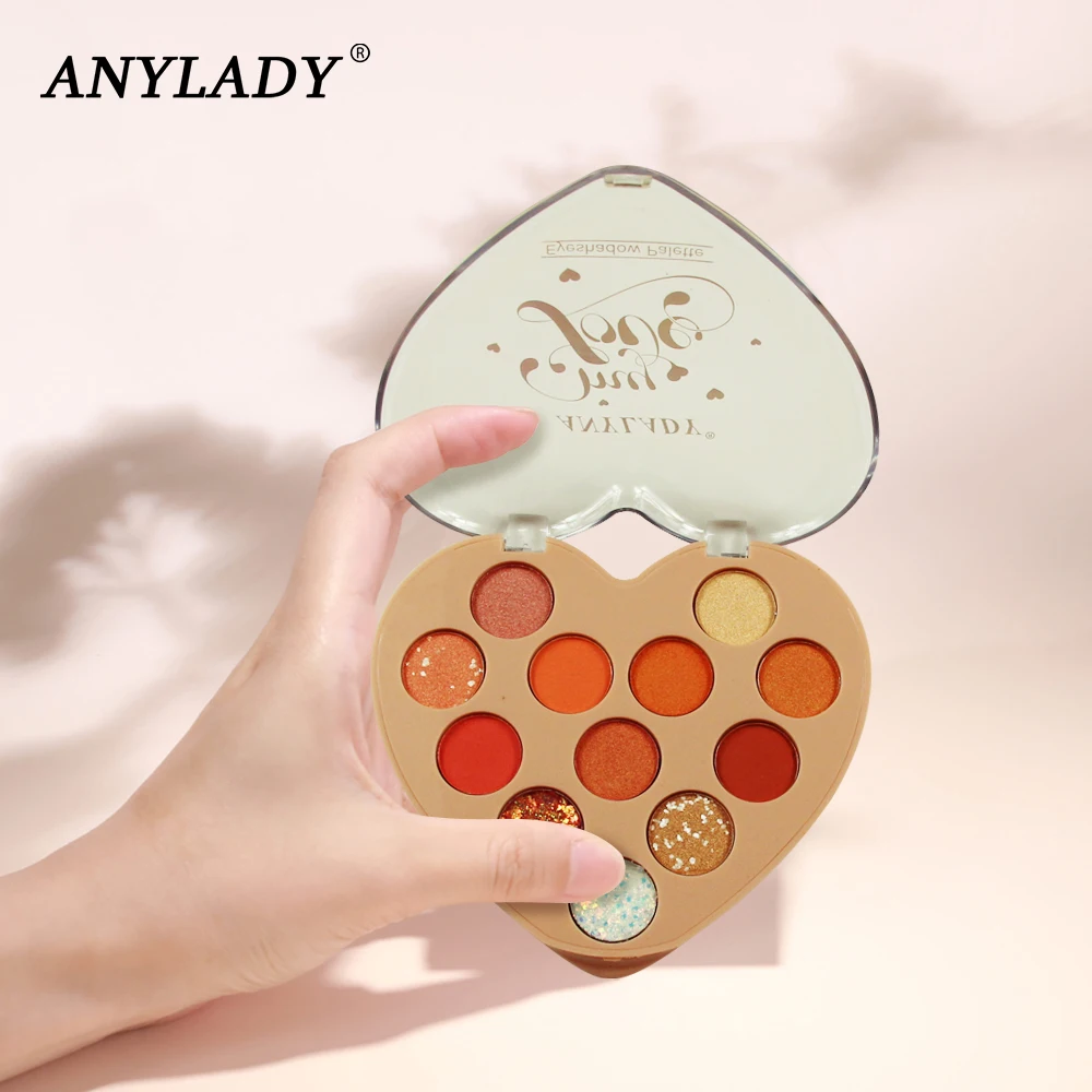 Палетка матовых теней для век ANYLADY водостойкие стойкие 12 цветов косметика с