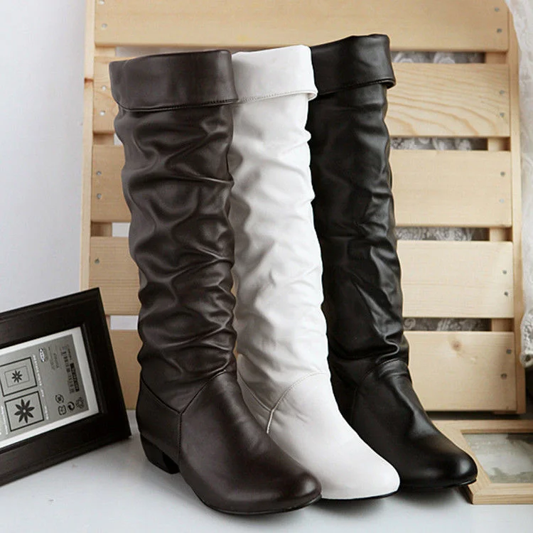 

Autumn and Winter Single Boots Children's Spring and Autumn Boots Student Boots High Boots 31 Simple Flat Heels Flat Bottomed