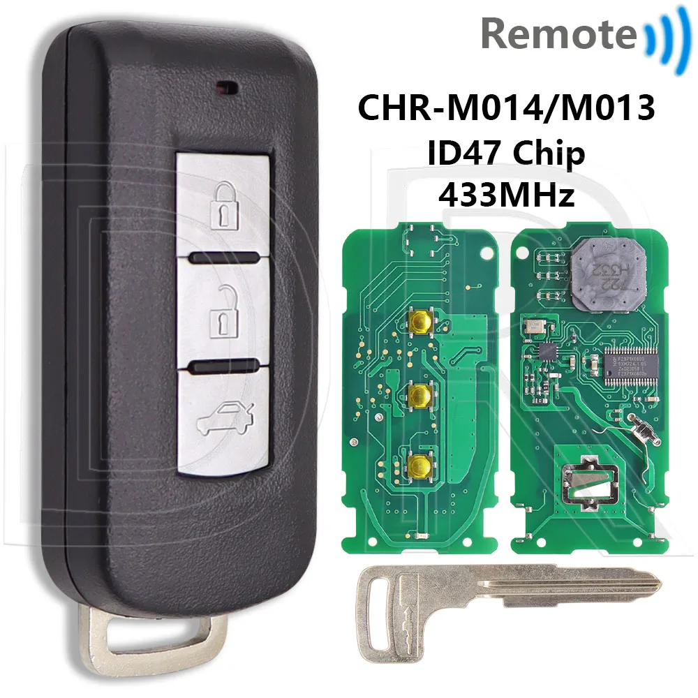 

Отличный чип ID47 GHR-M003/M004 M013/M014, 433 МГц, автомобильный дистанционный ключ для Mitsubishi Xpander Eclipse Cross Pajero Sport L200 Montero