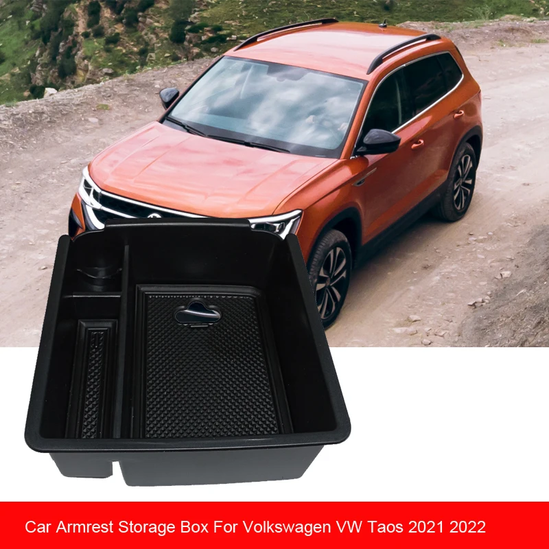 

Ящик для хранения с подлокотником для автомобиля Volkswagen VW Taos 2021 2022, контейнер с центральным управлением, автомобильный органайзер для хранения и поддержания порядка
