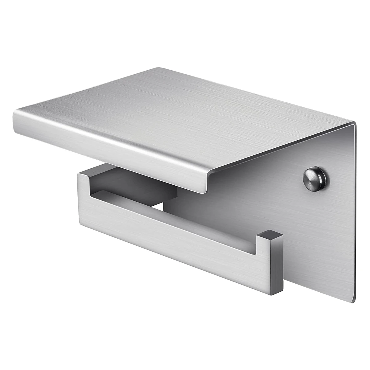 

Самоклеящийся держатель для рулона унитаза с полкой, держатель для туалетной бумаги, Матовый держатель для рулона унитаза для ванной комнаты, серебристый