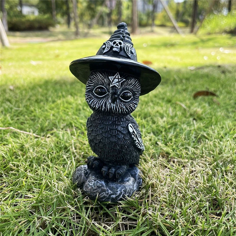 Волшебная статуя совы загадочная черная статуэтка ведьмы SOVA домашний декор