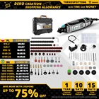 DEKO DKRT200J01 214 шт. электрическая дрель с переменной скоростью, мини-шлифовальный вращающийся инструмент для шлифовки, резки, шлифовки, резьбы по дереву