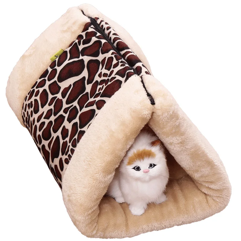 

Warm Deep Cat Mat Winter Comfort Bed For Cats 2 in 1 Cat House Sleeping Bag Cats Tunnel Bed Pet Accessories