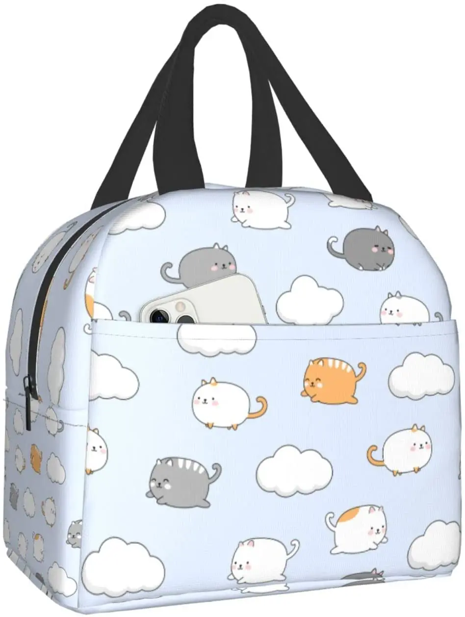 

Ланч-бокс «пухлый Кот на небе», изолированный контейнер для еды, многоразовый водонепроницаемый с передним карманом для пикника