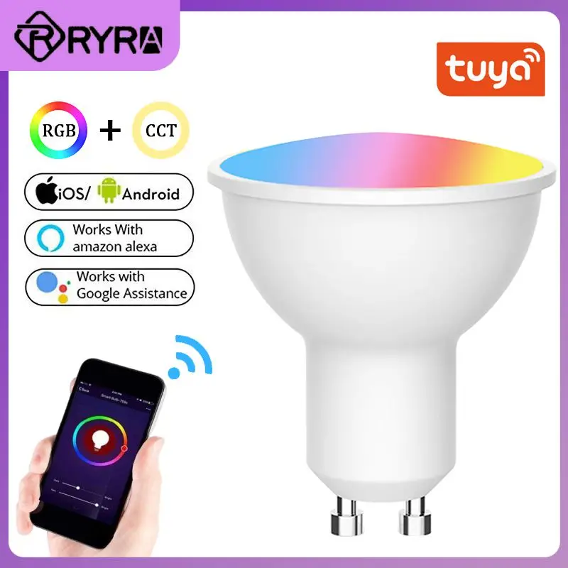 Diy Timer Gu10 Light Bulb Adjustable Brightness Wifi Smart Spotlight Tuya Rgb Led Light Voice For Alexa Google Home Dimmable 4w