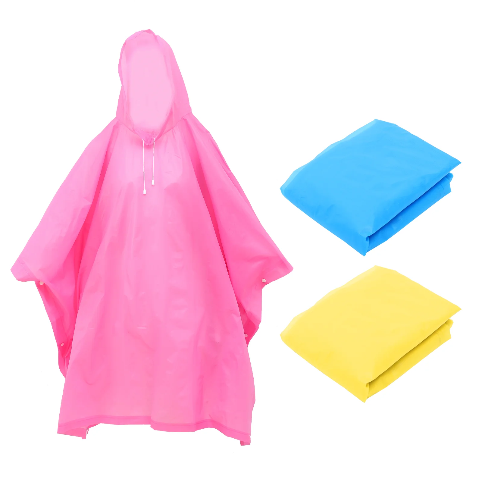

Poncho Hiking Rain Ponchos Portable Raincoat Adults Sleeved Bright Color Coats Colored Raincoats