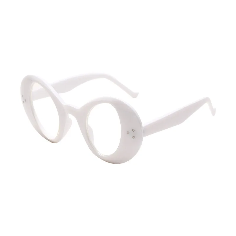 

Fashion round Frame Trendy Street Style Concave Shape Alien Et Decorative Glasses Funny Hip Hop Style Transparent Lens Glasses
