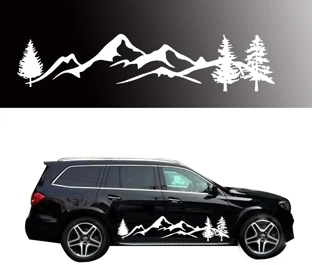 

GiftCity Car Decals Sticker 2 Pack Mountain Forest Graphic Decal-Car Vinyl Stickers for Car/Truck/SUV/Jeep , Universal Scratch H