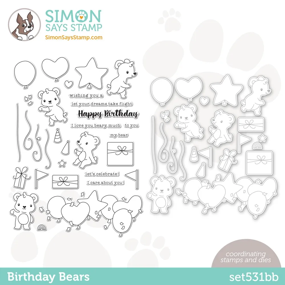 

June 2022 New Birthday Bear Decor Clear Stamps and Cutting Dies for Scrapbooking Paper Making Embossing Frame Card Craft