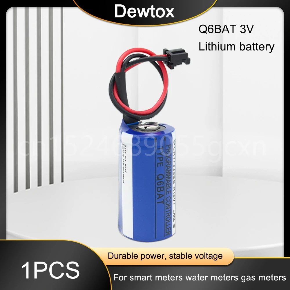 

1PCS Q6BAT 3V 1800mAh CR17335 ER2/3A PLC Lithium Batteries with Plug for Mitsubishi CR17335SE-R Industrial Battery Long Lasting