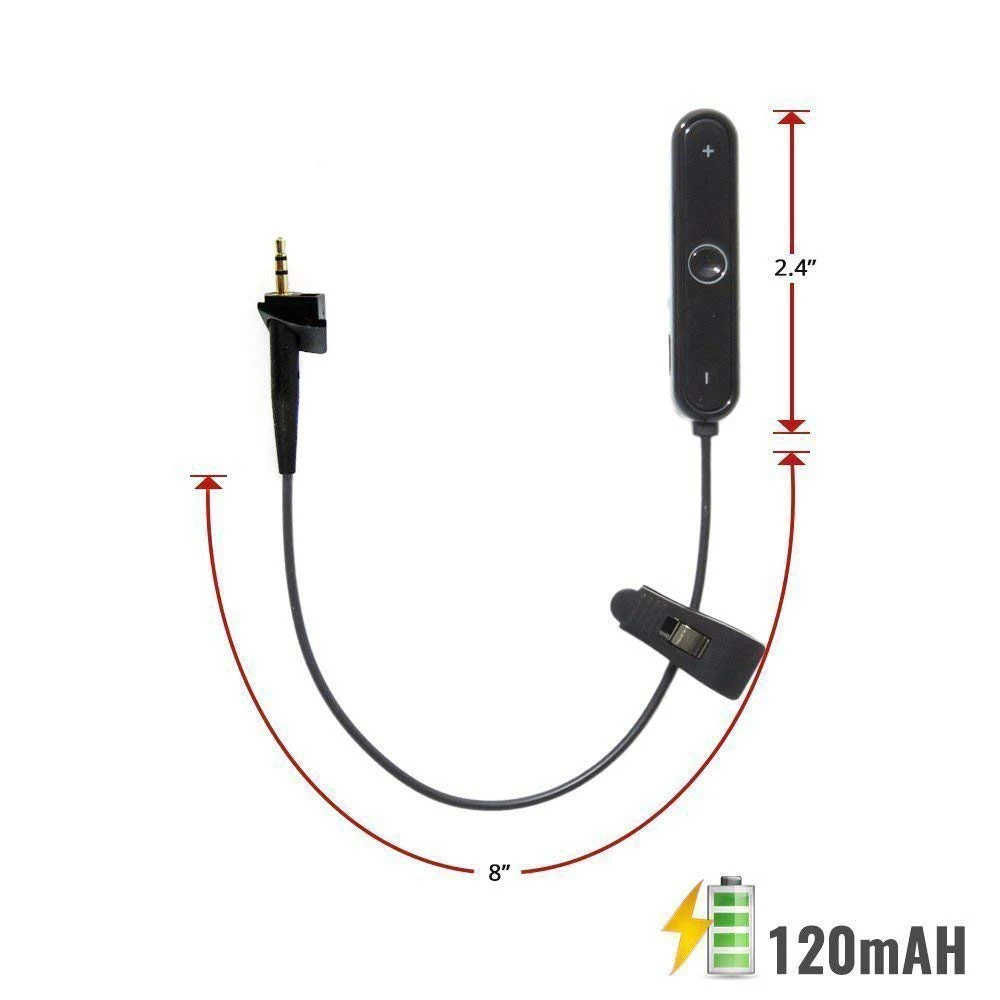 Mini Bluetooth 5.0 Music Handsfree Adapter Wireless Stereo Receiver for Bose Soundtrue AE2 AE2i Around Ear II Audio Headphones |