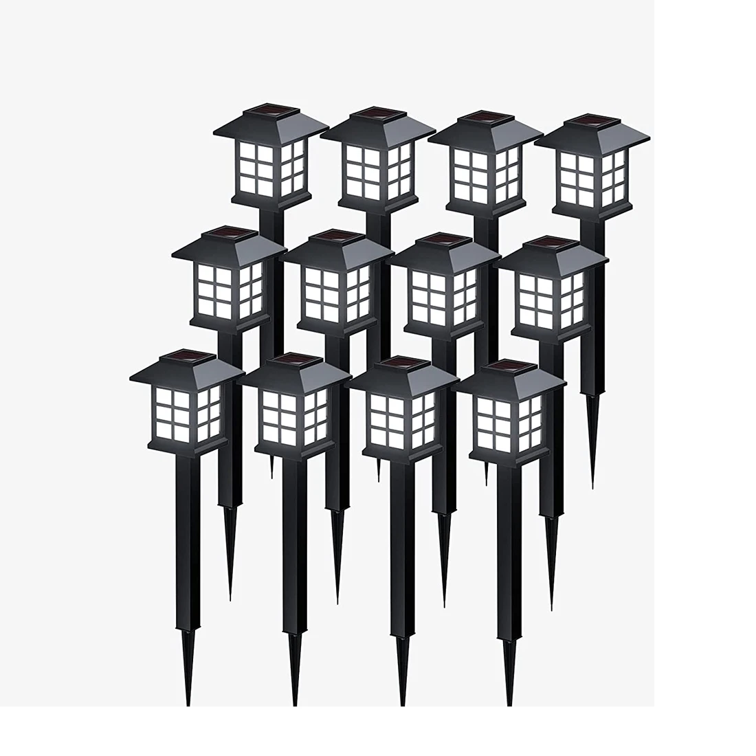 

Solar Outdoor Lights 12 Pack Waterproof Solar Pathway Lights Solar Lights for Walkway Path Driveway Patio Yard & Lawn