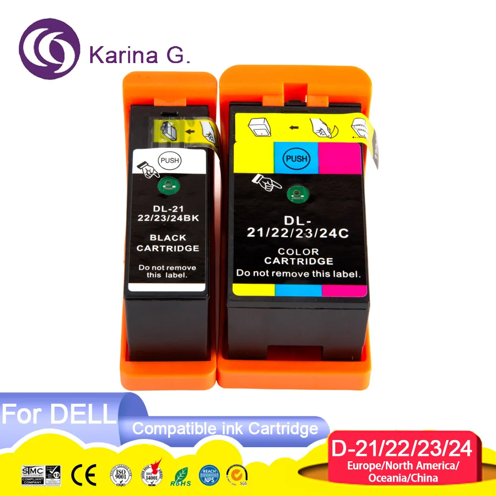 Для Dell 21 22 23 24 DL21 DL24 Цветной совместимый струйный картридж премиум-класса для