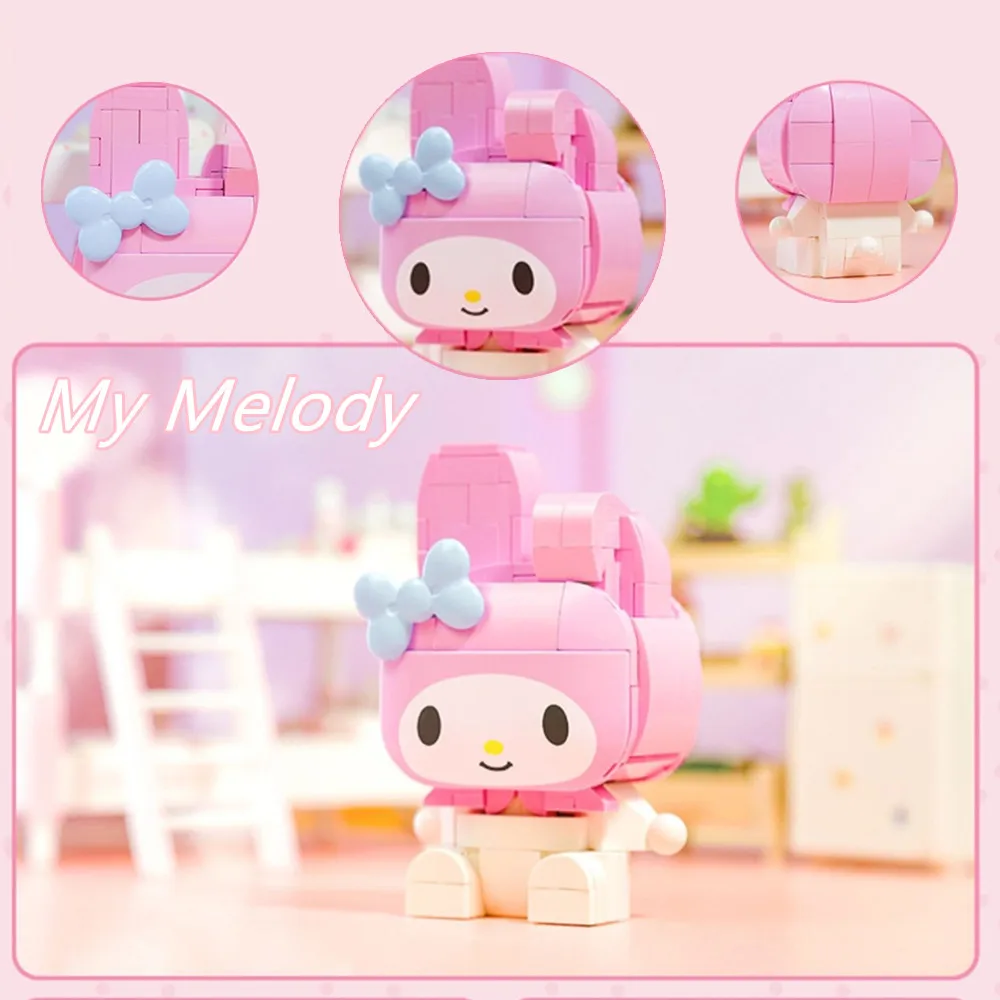 

My Melody Friends Sanrio Hello Kitty Anime Cinnamoroll Kuromi Pompompurin Building Blocks Bricks Girl Children Kid Toy Gift Set