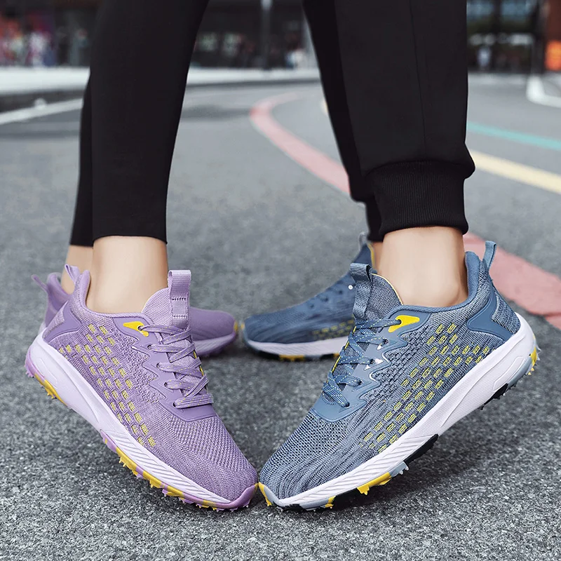 Men's and Women's Fitness Golf Shoes Couple Outdoor Walking Sneakers Men's Mesh Jogging Sneakers Non-Slip Gym Golf Shoes