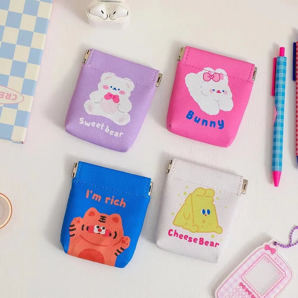 

Косметичка Kawaii Bear, портативная Защитная сумка для Airpods, сумка для хранения кабелей для передачи данных, органайзер, сумка для хранения ключе...