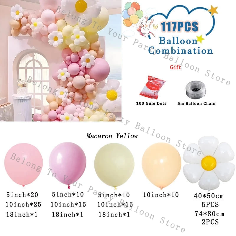 

Гирлянда из воздушных шаров ромашки розового и желтого цвета