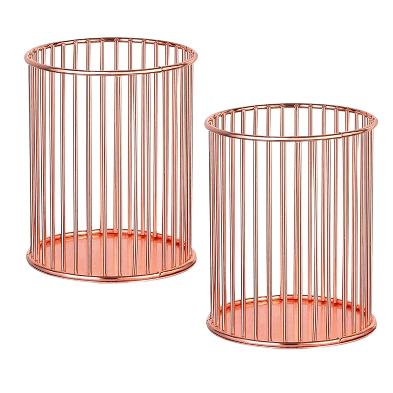 

2 Pack Metal Pen Holder For Desk,Pencil Holder Organizer Makeup Brush Holder Organizer