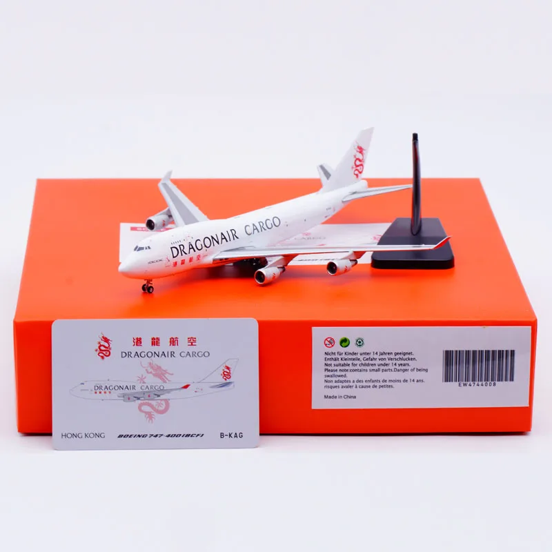ЭВ 4744008 Коллекционный самолет из сплава в подарок JC Wings 1:400 Dragonair Cargo Boeing B747-400(BCF)