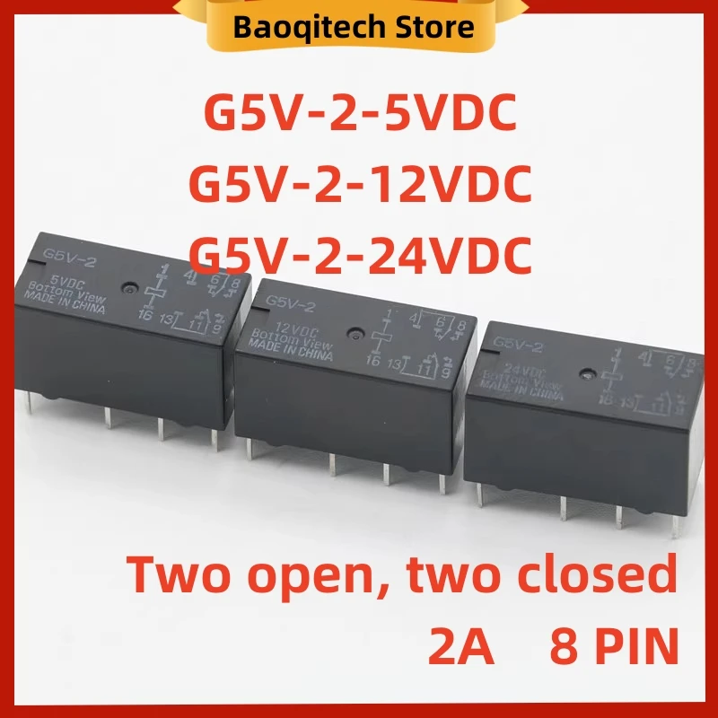 Фото 5 10 шт. G5V-2-5VDC G5V-2-12VDC G5V-2-24VDC Два открытых два закрытых 2A 8PIN Новое подлинное оригинальное сигнальное реле для OMRON №1