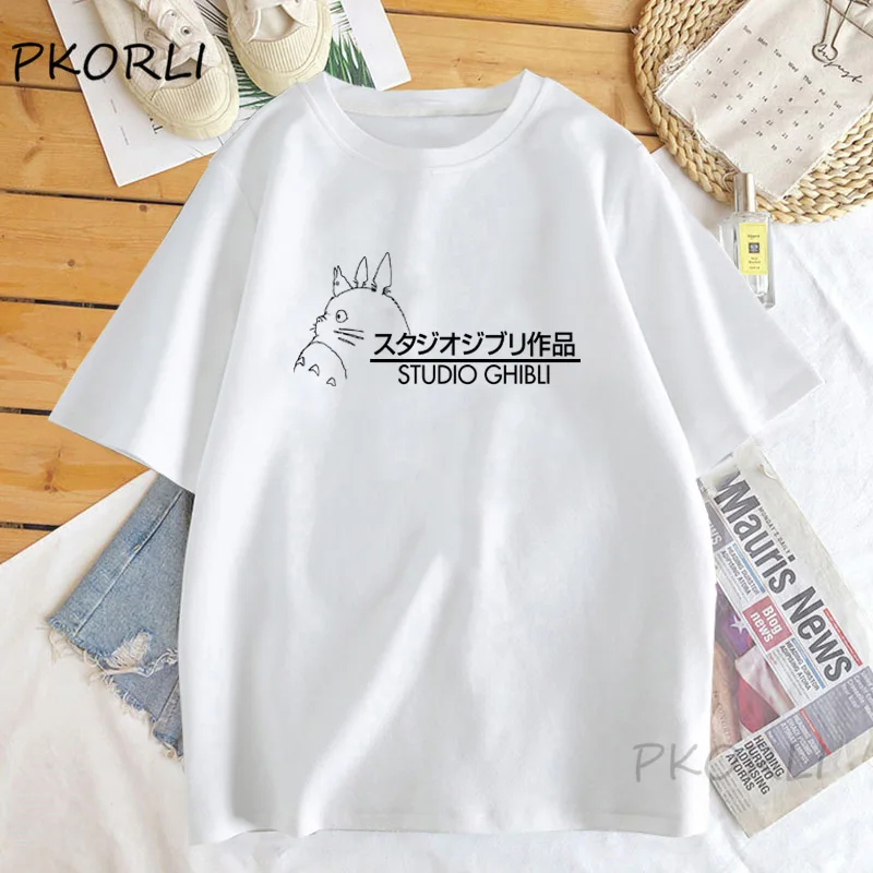 

Studio Ghibli Anime Spirited Away Haku Dragon Totoro Tshirt Cotton Women Cute Cartton T Shirts for Ladies Girls Short Sleeve Tee
