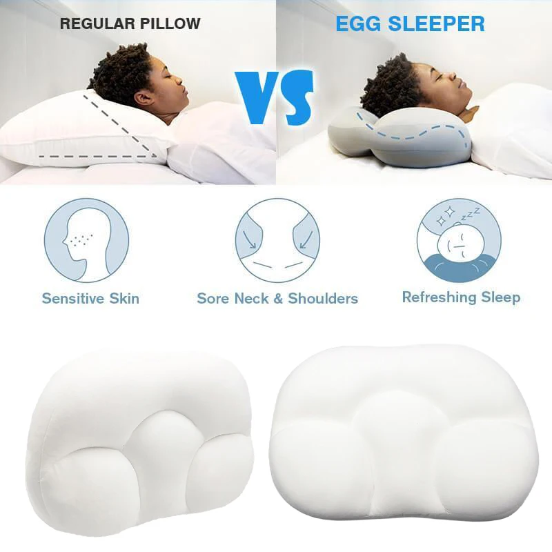 

All-round Sleep Pillow Soft Neck Support Egg Sleep Pillow Massage Bedding for Neck Pain Sleeping Back Cushion 3D Cloud Almohada