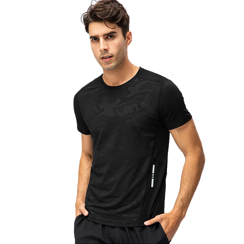 

Men's Sublimation Printed Quick Dry Short Sleeve Running Training T-shirt Loose Breathable Fitness Wear
