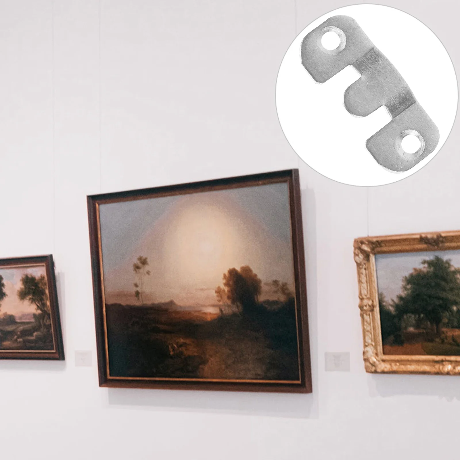 

16 Pairs Mountain Buckle Keyhole Hangers Picture Frame Stainless Steel Headboard Shelf Shelving