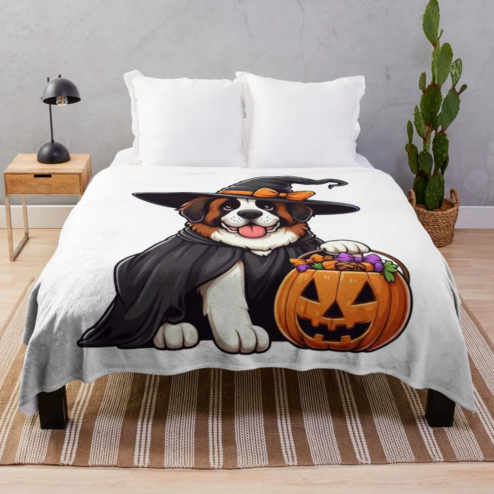 Одеяло для собак Сенбернард на Хэллоуин спальный мешок лохматое одеяло
