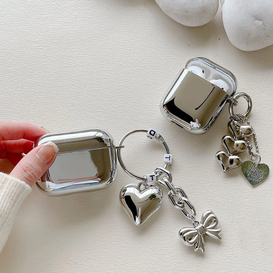 

for airpods pro case airpods 2 luxury with Pendant Soft Plating Earphone Cover airpods 3 Cute Hearphone Box case air pods 2