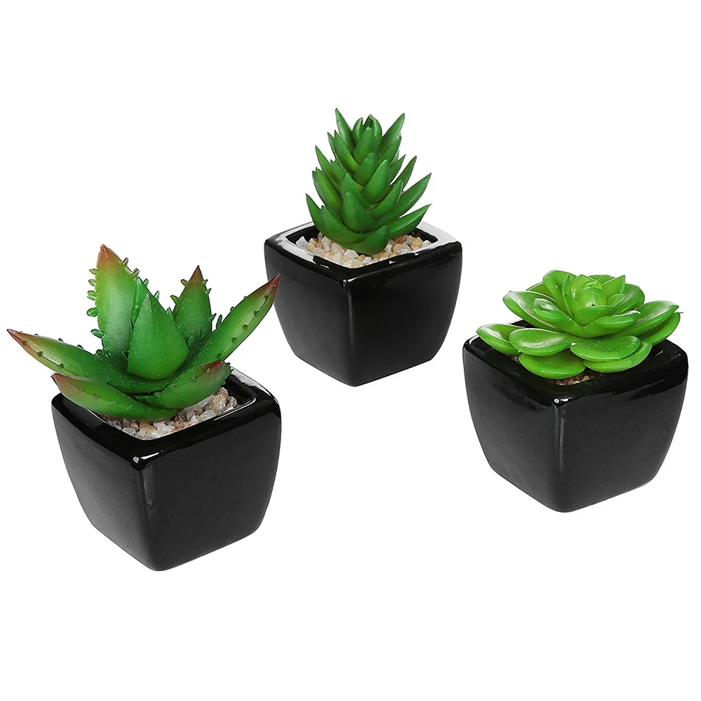 

1 Pc Artificial Succulents Fleshy Green Landscape Simulation Succulents Pot Artificial Bonsai Garden Pot for Garden Home